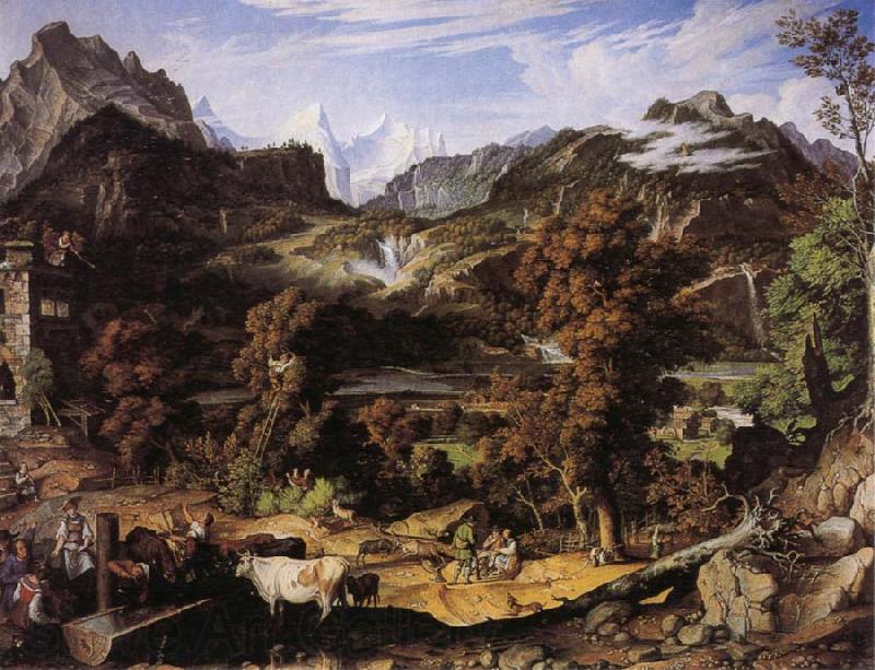 Joseph Anton Koch Swiss Landscape France oil painting art